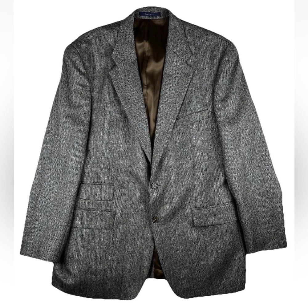 Vintage Chaps Ralph Lauren 46T Tweed Wool Single Vented Blazer Jacket Coat Plaid